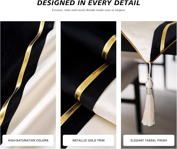 Avigers Table Runner 12 x 59 Inch, Tassels | Faux Silk double-layer accent - Image 5