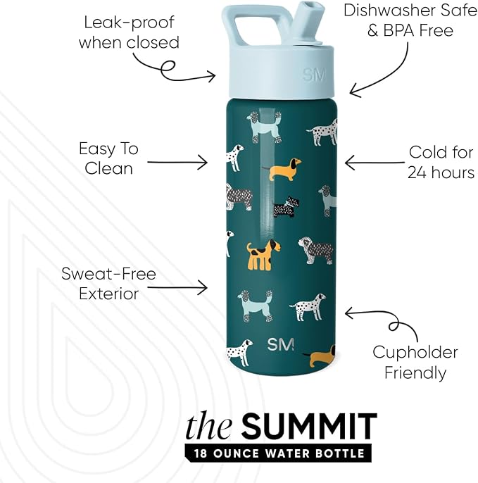 Simple Modern Kids Water Bottle & Toddler Cup | 18oz | Dogs | Insulated - Image 2