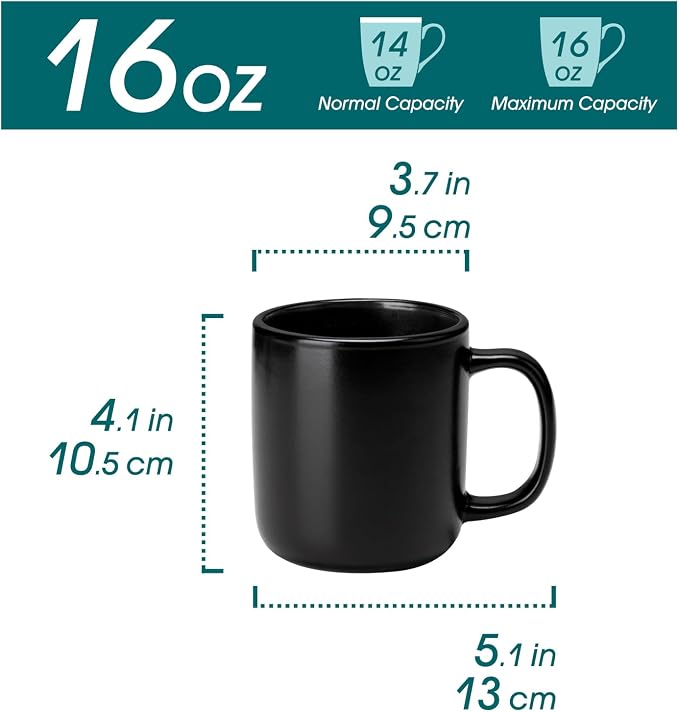 vancasso Stoneware Coffee Mugs Set, 16 oz Ceramic Coffee Cups - Image 2