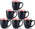 GBhome 16 oz Coffee Mugs Set of 6, Ceramic Coffee Cups- Pink by GBhome