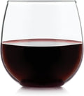 Libbey Stemless Red Wine Glasses, 16.75 Oz Classy, Wide Bowl Stemless Wine Glasses Set of 8, Chip Resistant Glasses Drinking Set for Get-Togethers