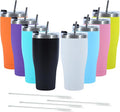 8 Pack Travel Coffee Tumbler 30 oz, Stainless Steel Mug with Lid and Straw, Insulated Cup for Water, Tea, Hot and Cold Drinks (Mixed color)