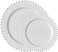 PLASTICPRO 32 Piece Combo Plastic Dinner Plates Disposable Plastic Fancy Heavy by PLASTICPRO