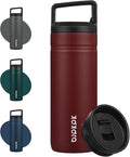 BJPKPK Insulated Water Bottle with 2 Lids,20 oz Double Wall Stainless Steel Vacuum Tumbler Travel Coffee Mug,Wide Mouth Thermal Cup,Cinnabar Red