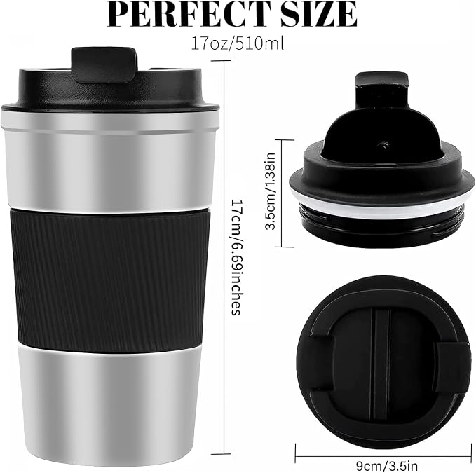 Insulated Travel Coffee Mug, Stainless Steel Coffee Cup - Image 3