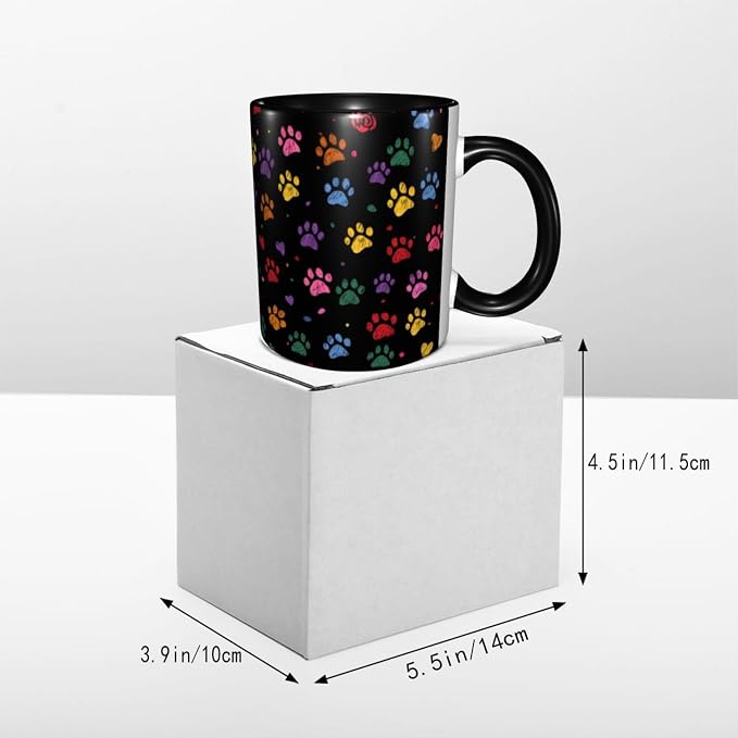 Yrebyou Paw Print Coffee Mug 11oz Ceramic Cup - Image 5