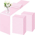 Horbaunal 2 Pack Light Pink Satin Table Runner 12 x 108 Inch | Smooth Table by Horbaunal