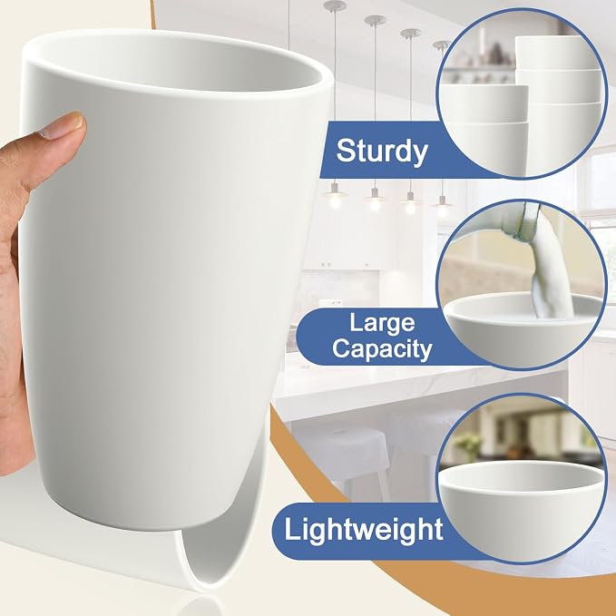 Drinking Glasses 20 OZ, Wheat Straw Cups Set of 6 | Alternatives to Plastic - Image 4