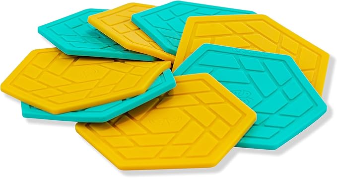 Silicone Drink Coasters Set of 8,Flexible & Heat-Resistant - Perfect for Home Decor & Table Protection (Saltwater/Mango)