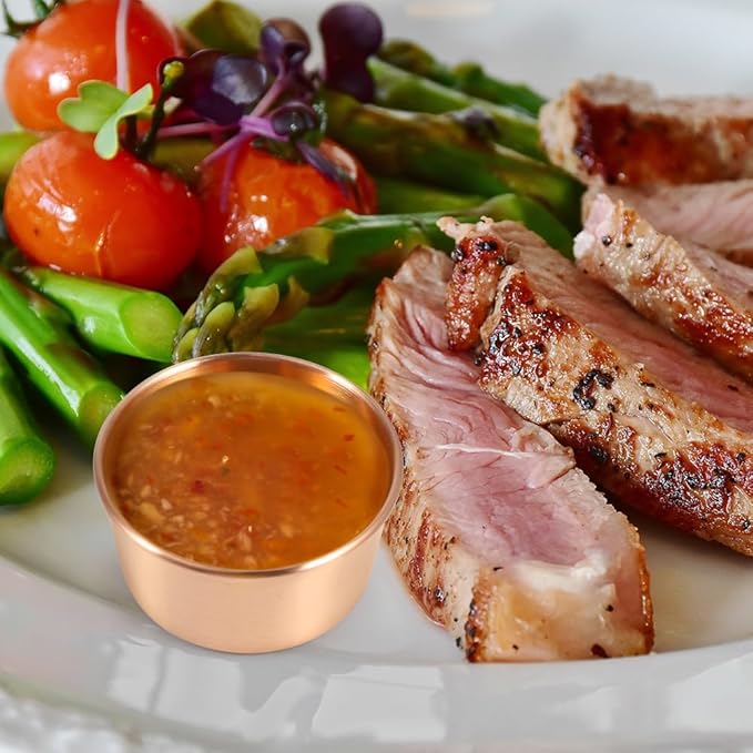 Ramekin Sauce Dipping Bowl Mini Sauce Cups Pudding Condiment Cups for Home Party Restaurant (Champagne Gold 12PCS 60ml)