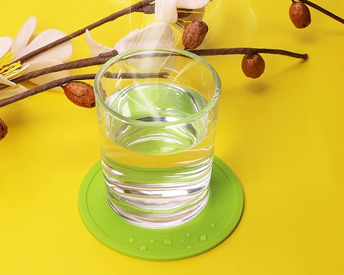 ONLYKXY 3 Pieces 3.93 Inch Silicone Coasters, Round Coasters - Image 4
