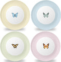 4 Set 10 Inch Butterfly Melamine Plates Spring Butterfly Dinnerware Set by Afniimyapt