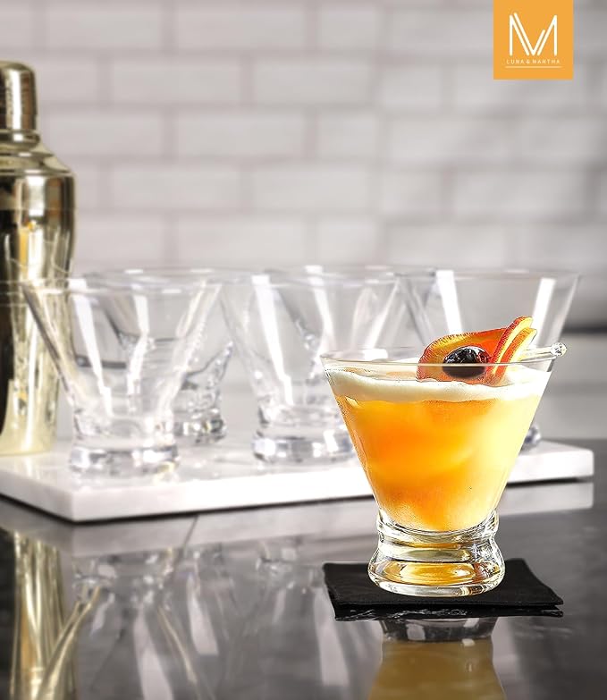 Martini Glasses Set of 4, 8oz Coupe Cocktail Glasses - Image 4