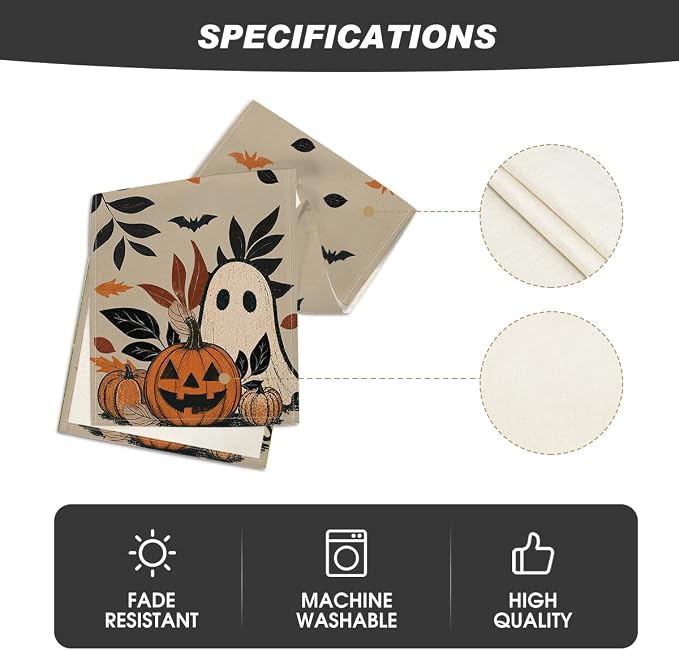 Artoid Mode 210 GSM Halloween Table Runner 13x108 Inch Home Party Decor | - Image 5