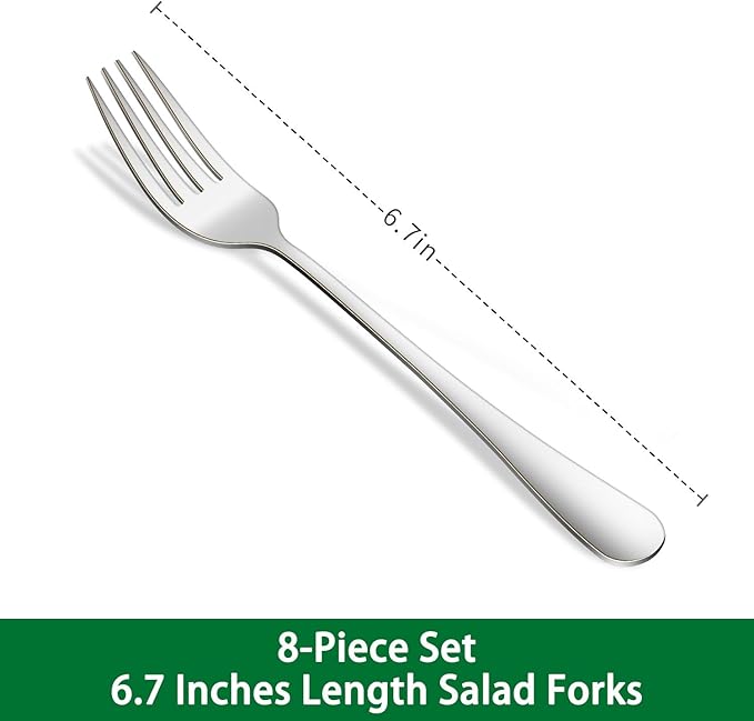 Salad Forks Set,16-Piece 6.7 Inch Dessert Fork,Stainless Steel Tea Forks Set,Durable Dishwasher Safe Silverware Fork For Party Wedding Restaurant