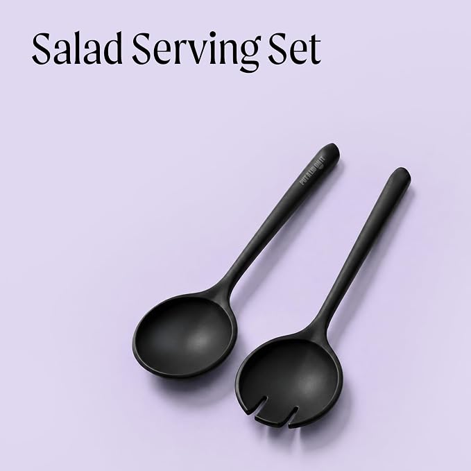 Salad Servers - Spoon and Fork Serving Set, Certified Recycled Food-Safe Plastic - Image 3