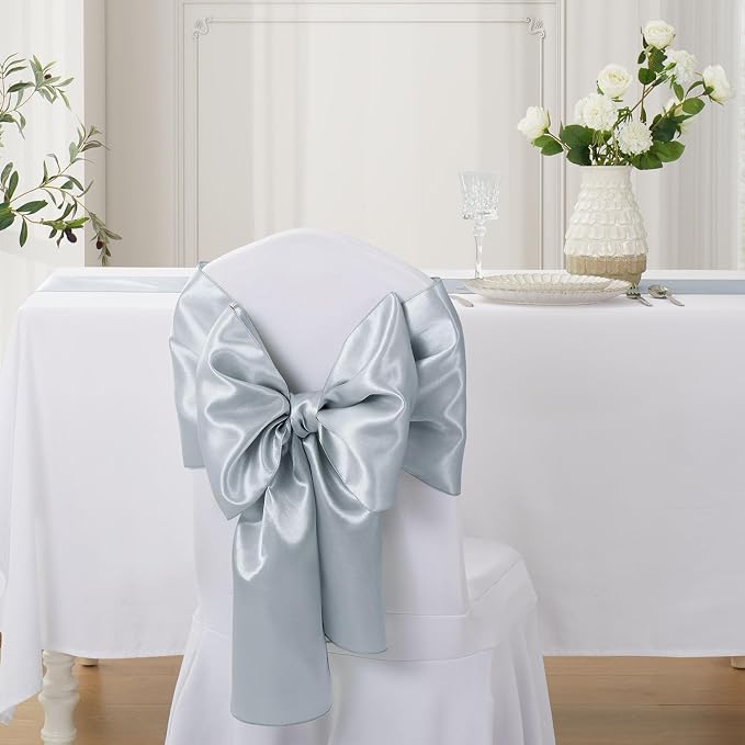 Silver Satin Table Runner, 12x108 Inches, 2 Pack | Premium Satin, Smooth - Image 4