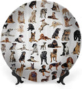 Ceramic Plates, Dog Lover Decorative Ceramic Plates, Austratlian Shepherd Pet Italian Mastiff, 7 Inch, Household Plates Decorative, Brown Black