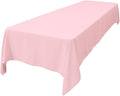 LA Linen Polyester Poplin Washable Rectangular Tablecloth, Stain and Wrinkle Resistant Table Cover 60x144, Fabric Table Cloth For Dinning, Kitchen, Party, Holiday 60 by 144-Inch, Pink Light