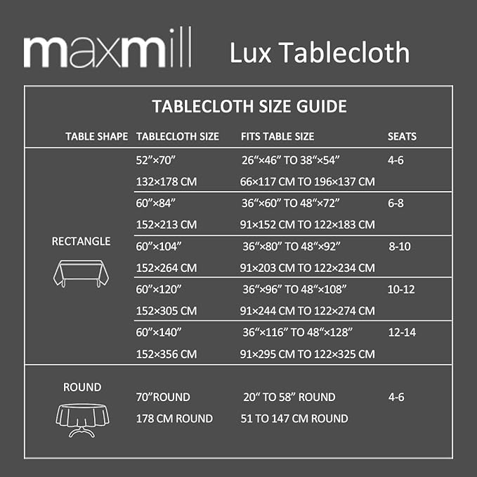 maxmill Lux Faux Linen Tablecloth with Slubby Yarn Textured Weaves Wrinkle Free Anti-Shrink Soft Table Cloth for Kitchen Dining Tabletop for Outdoor and Indoor Use Rectangle 60 x 84 Inch Slate Blue