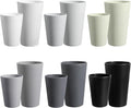 HEYCOME Set of 12 Wheat Straw Cups, Reusable Plastic Cups Sets, Water Glasses by StayHealthyStayHappy
