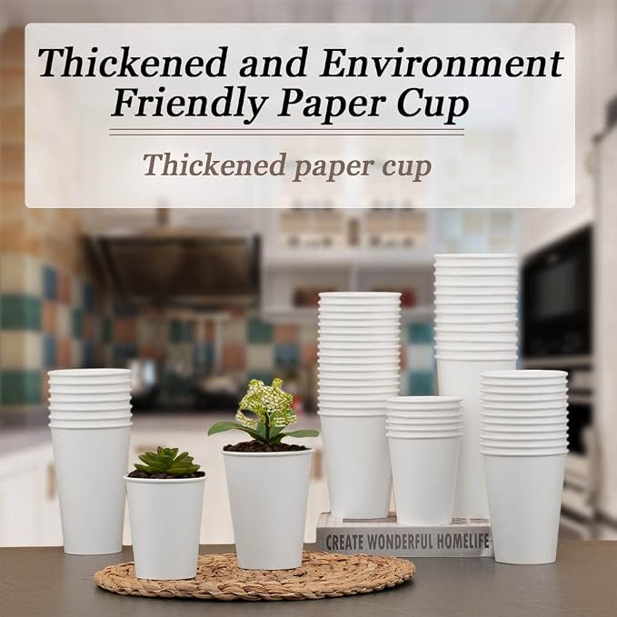 Lamosi 300 Pack Paper Cups 8 oz, Disposable Coffee Cups, Paper Coffee Cups | - Image 4
