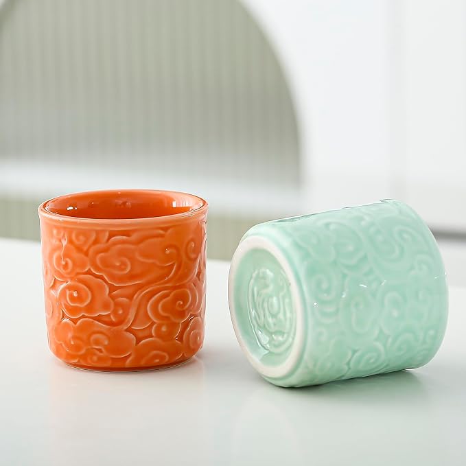 Ceramic Espresso Cups Set of 4-3oz Demitasse Cups - Image 6