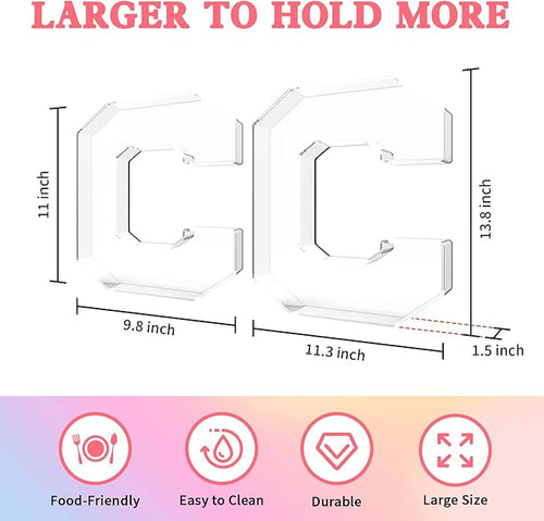 13.8" Acrylic Letter Charcuterie Tray, Charcuterie Letters Fillable Box for Food, Reusable Serving Cake Candy Dish Display Tray for Birthday Anniversary Party Decoration (Letter C)