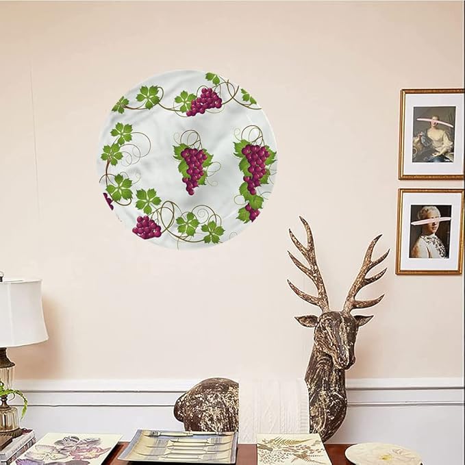 Decorative Plates, Vine Print Ornament, Agriculture Harvest Yield, 7 Inch, Kitchen Wall Decor, Multicolor