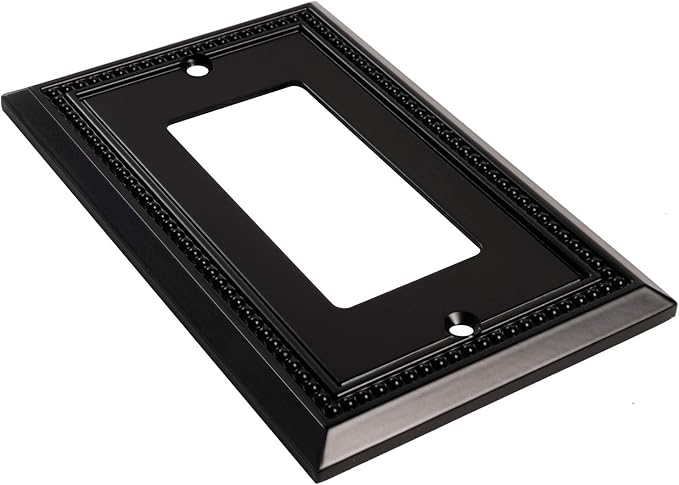 Henne Bery Sunken Pearls Heavy Duty Switch Plate/Wall Plate/Outlet Cover (Single Decorator 2PK, Matte Black)