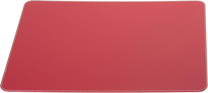 Nikalaz Set of 4 Placemats and 4 Coasters Made of Recycled Leather (15.75''x11.81'', Red)