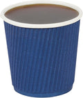 Restaurantware 4 Ounce Ripple Wall Disposable Coffee Cups, 500 Insulated Blue by Restaurantware