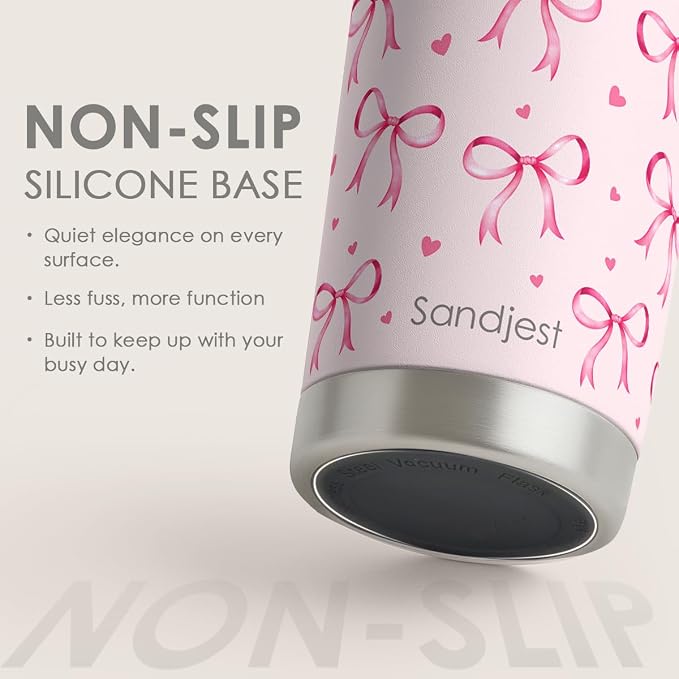 SANDJEST Bow Tumbler 20oz Stainless Steel Insulated, Travel Coffee Cup - Image 4
