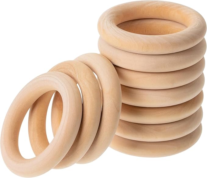 Napkin Rings, Unfinished Wooden Napkin Rings Buckles - Image 3