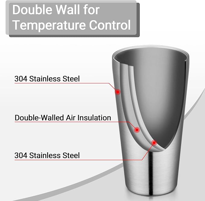 Beasea Stainless Steel Cups 19 oz, 2 Pack Large 18.6oz 550ml Stainless Steel - Image 4