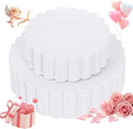 100Pcs White Scalloped Plastic Plates Set by supernal