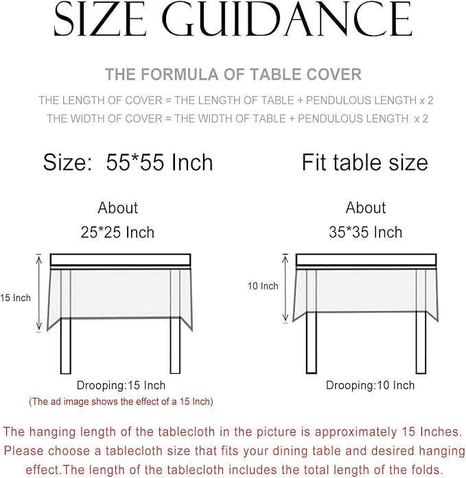 patdrea Designer Linen Small Green Square Tablecloth,Leaves Pattern Floral Durable Vintage Table Cloth,Decoration Table Cover for Kitchen Dining Christmas,Thanksgiving,Tea Party,55"x55"-Cecilia a