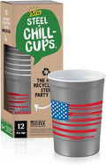 Steel Chill Cups 16 oz. Reusable Party Cups America the Beautiful, 100% by SteelChillCups