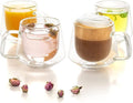 Moss & Stone Set of 4 Double Wall Glass Cup Clear Mug, Double Walled Coffee by Mossstone