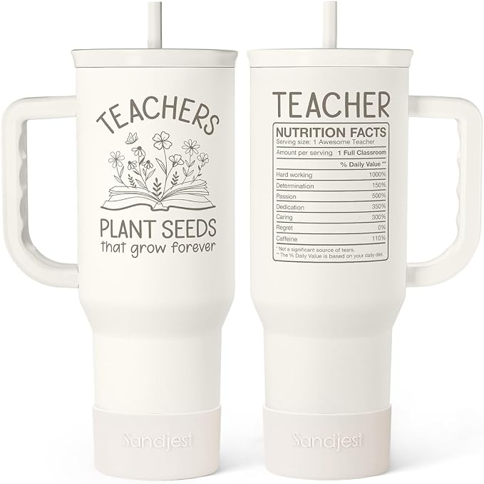 SANDJEST Teacher Appreciation Gift – 40oz Stainless Steel Insulated Tumbler by SANDJEST
