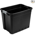 Sterilite 12-Pack Plastic Storage Bins with Lids, Stackable Containers, 27 Gallon, Black