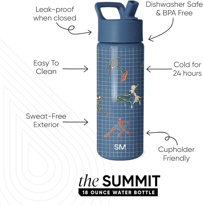 Simple Modern Marvel Spider-Man Kids Water Bottle & Toddler Cup | 18oz | - Image 2
