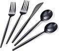 Rubtlamp 90Pcs Plastic Black Silverware, Disposable Cutlery, Utensils Heavy Duty include 30 Disposable Knives,60 plastic Forks and Spoons, Black Cutlery For Party
