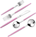 VANVRO Mirror Silver Rosy Silverware Set, 20-Piece Stainless Steel Flatware Set by VANVRO