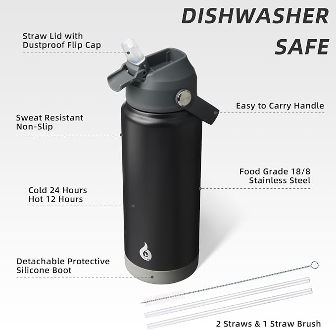 BJPKPK 24oz Insulated Water Bottle, Stainless Steel Bottle - Image 3
