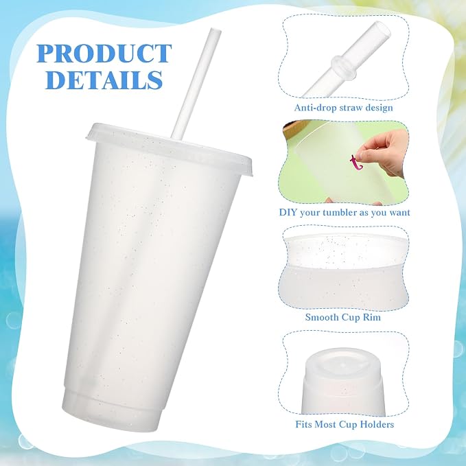 Honeydak 60 Pack Tumbler with Straw and Lid Bulk Cups - Image 2