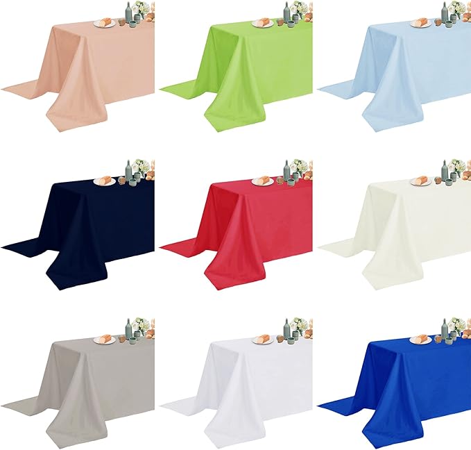 Fokitut 2 Pack Waterproof Rectangle Tablecloth, 60x120 Inch,Stain Resistant and Wrinkle Polyester Table Cloth, Fabric Table Cover for Kitchen Dining, Wedding, Party, Holiday Dinner-Dusty Pink
