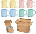 PYD Life 8 Pack Sublimation Mugs 15 OZ Mixed Macaron Colors Ceramic Cups | by PYDLife