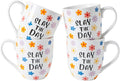 16OZ Ceramic Slay the Day Coffee Mugs Set, Large Colorful Coffee Cups by MVYAVYUS