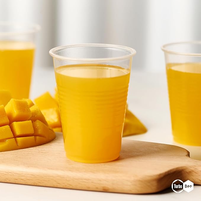 Turbo Bee 500 Pack 9oz Disposable Plastic Cups,Heat-Resistant & Food Safe Drinking Cups for Hot/Cold Beverages, Perfect for Schools, Offices, Events & Commercial Use